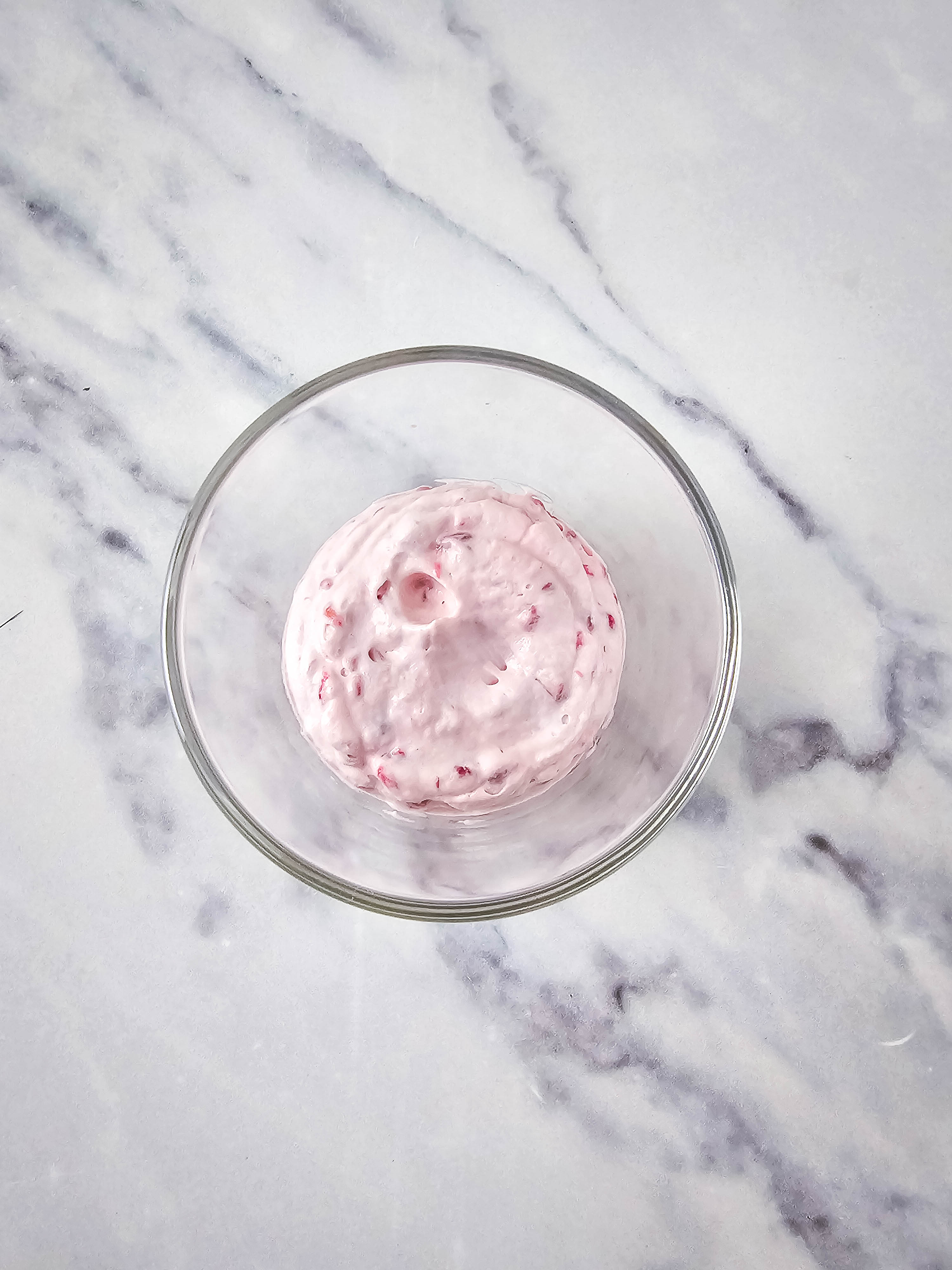 adding cheesecake layer for no bake raspberry cheesecake parfait