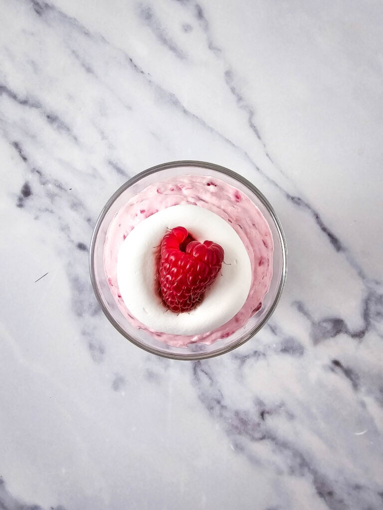 fresh raspberry topping for no bake raspberry cheesecake parfait